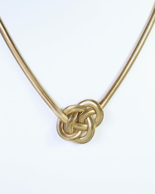 Bataria Knotted Snake Chain Necklace WP Gold