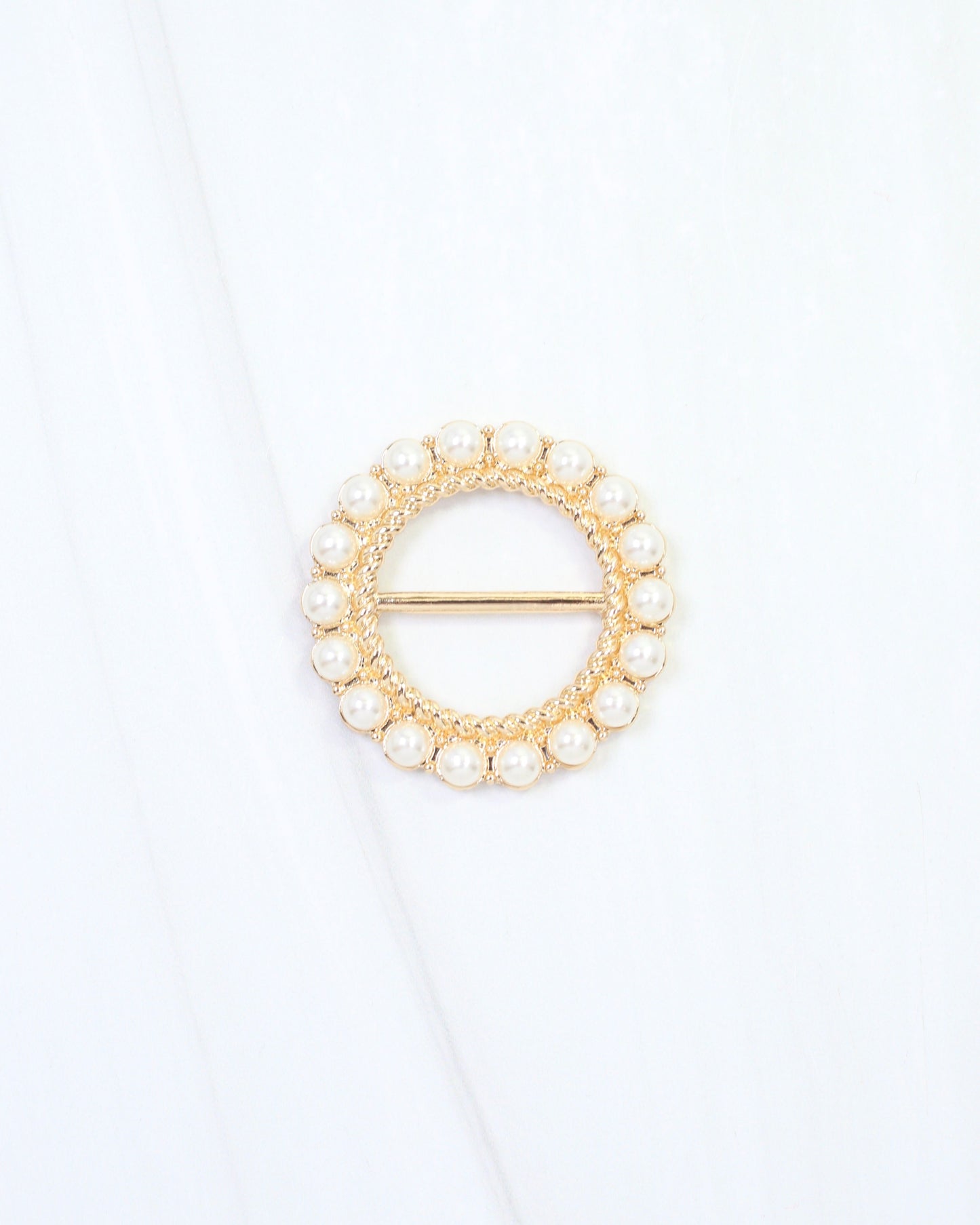Rubi Pearl Lined Circle Scarf Slide Gold