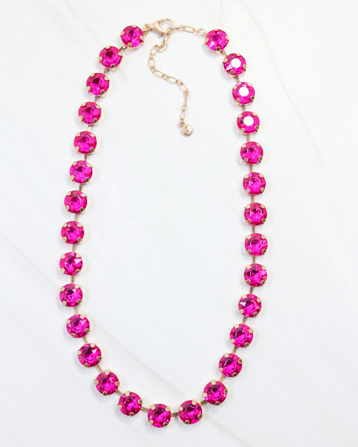 Andi Rhinestone Necklace Fuchsia