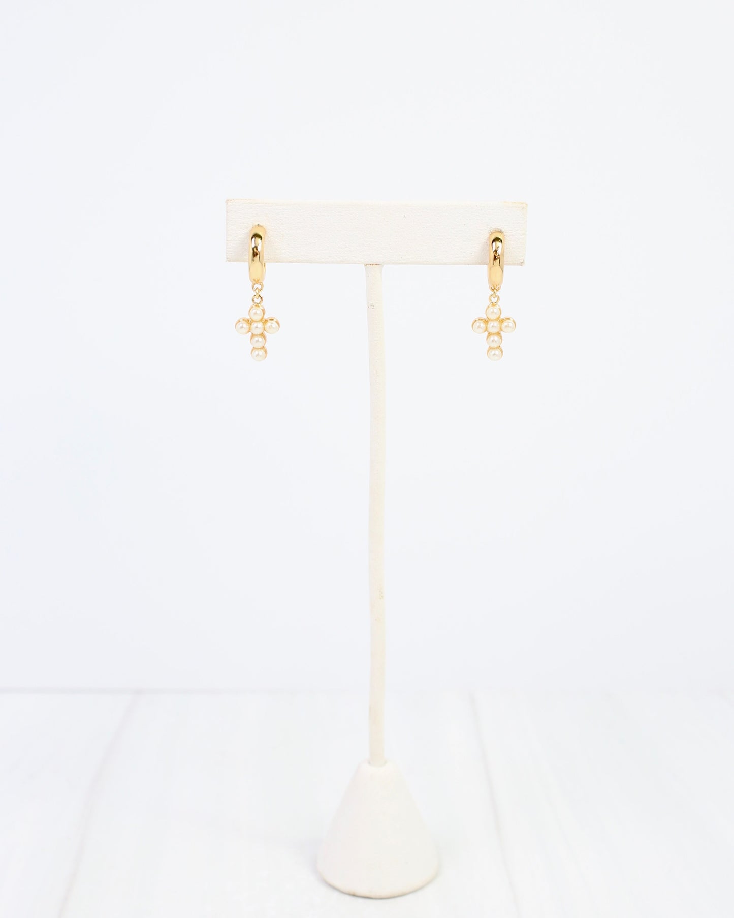 Starkville Cross Huggie Earring Gold