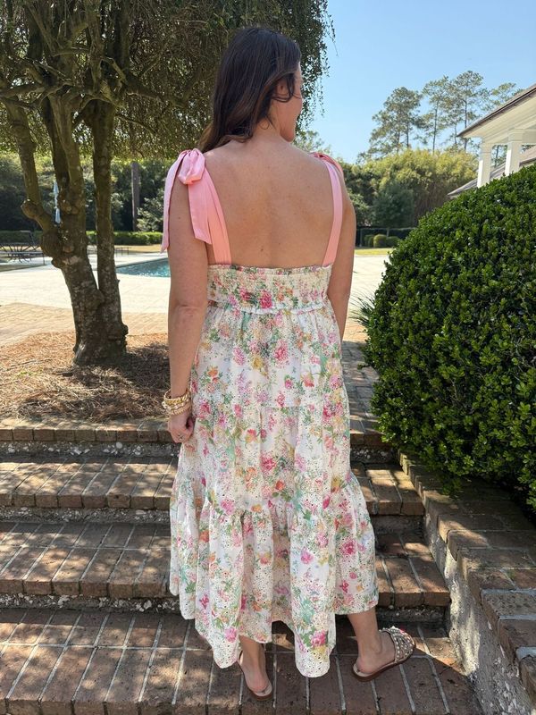 Persephone Floral Eyelet Midi Sundress