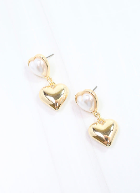 Mills Heart Drop Earring Gold