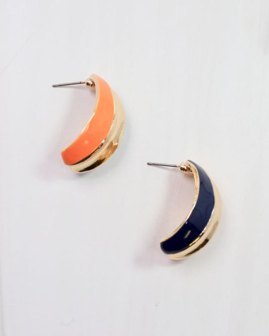 Penney Hoop Earring Navy Orange