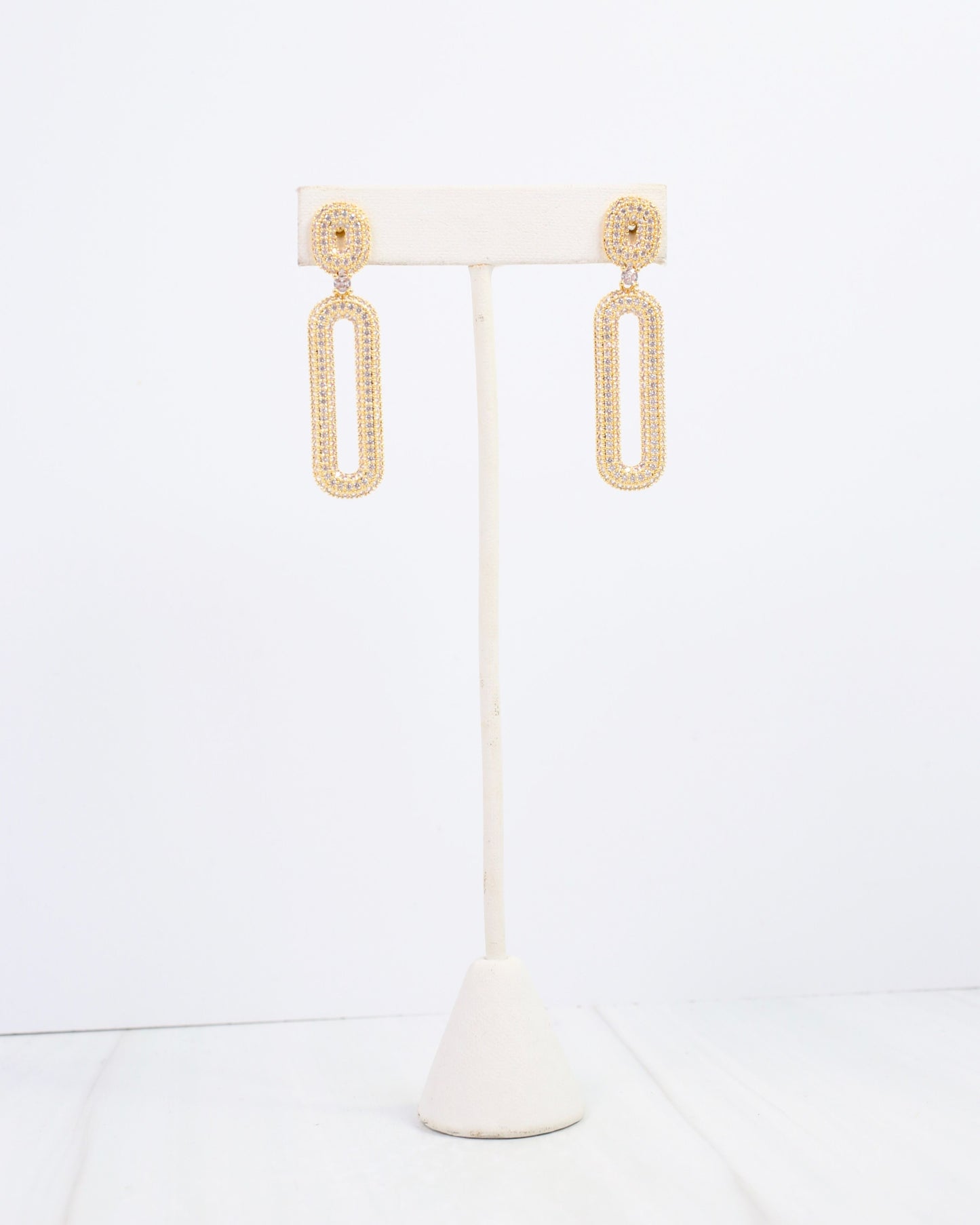 Williston CZ Pave Drop Earring WR Gold