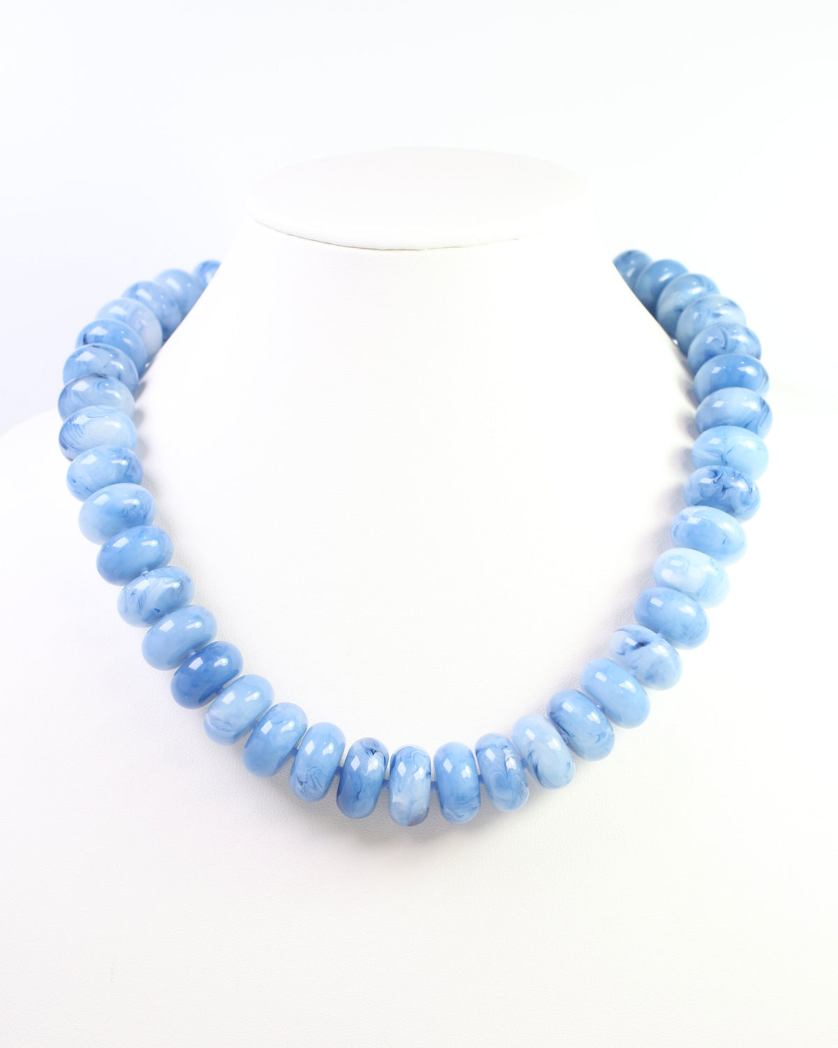 Pipestone Marble Beaded Necklace Blue