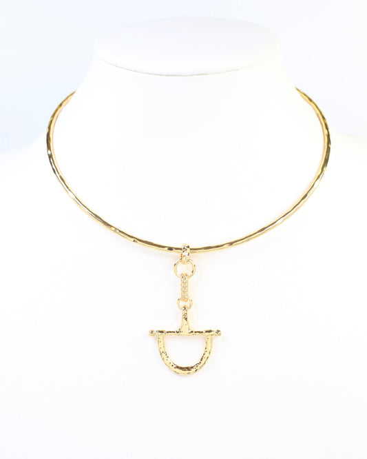 Hargrove Horsebit Choker Necklace WR Gold