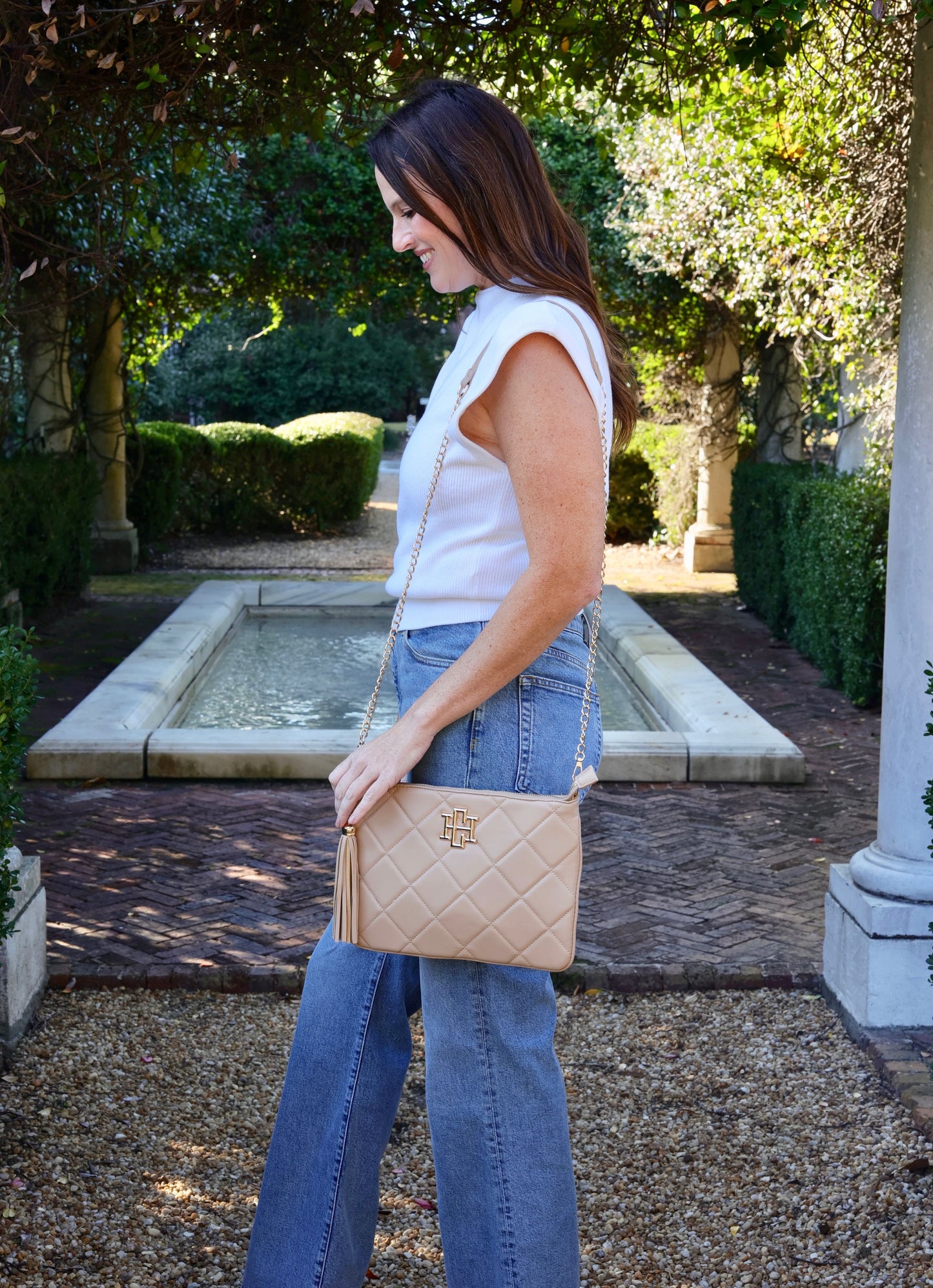 Madelyn Clutch/Crossbody TAN QUILTED LD