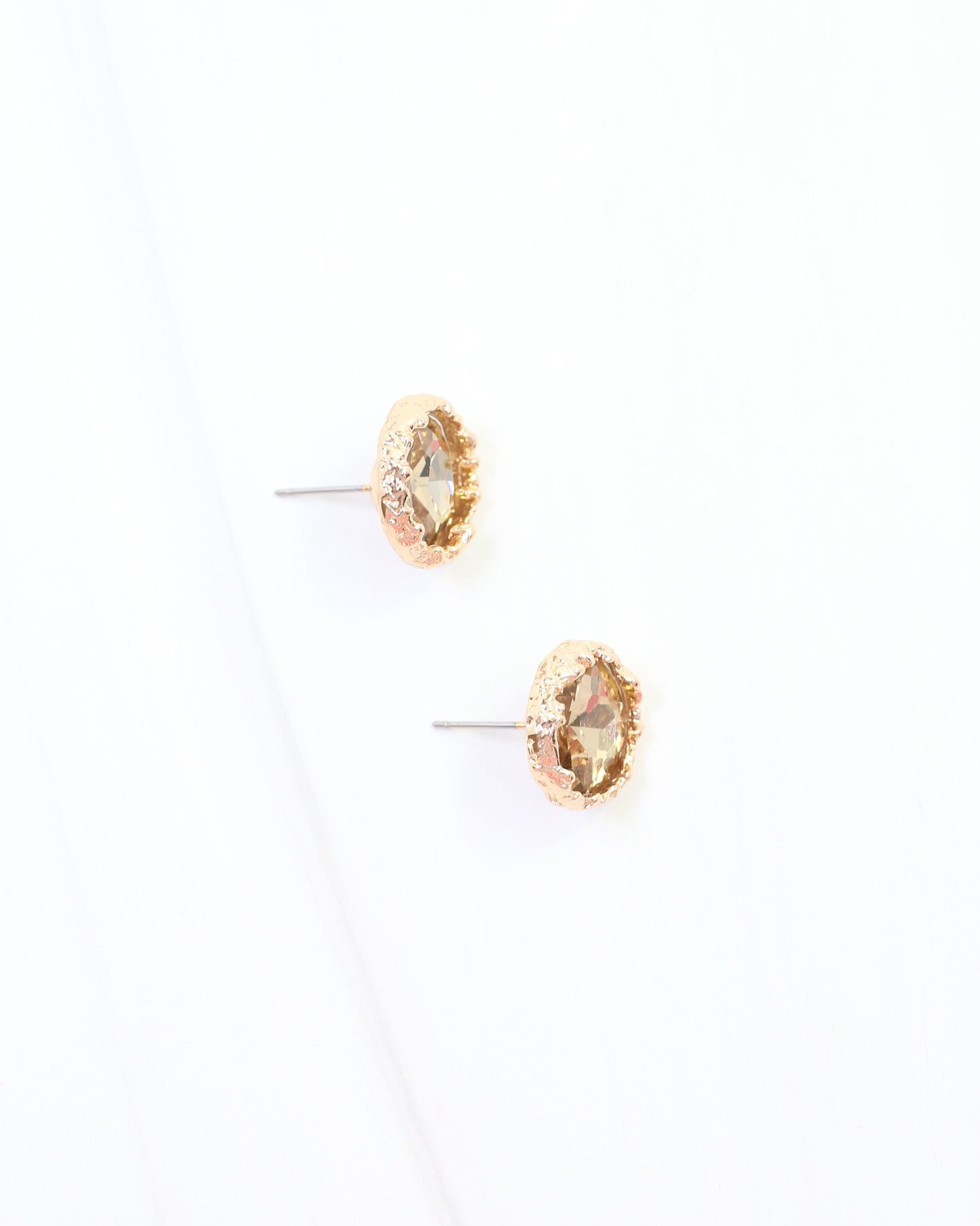Leah Crystal Stud Earring Topaz