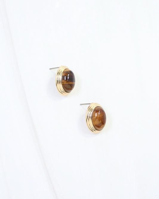 Lara Oval Stud Earring Tortoise