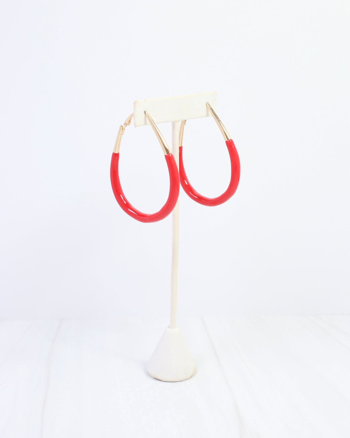 Brynwood Oval Hoop Earring Red