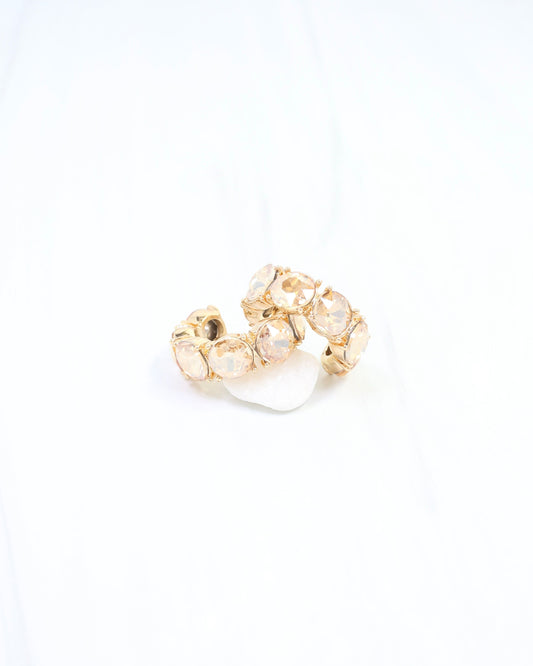 Kadis Crystal Hoop Earring Champagne
