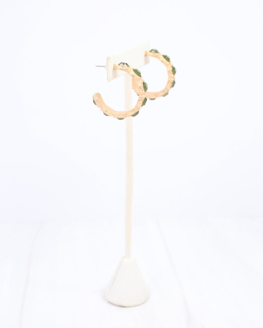 Simms Stone Hoop Earring Olive