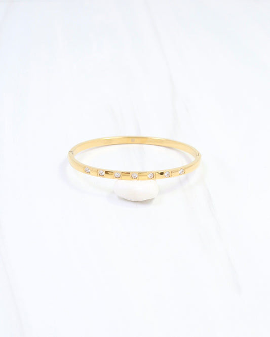 Connie CZ Cuff Bracelet WP Gold