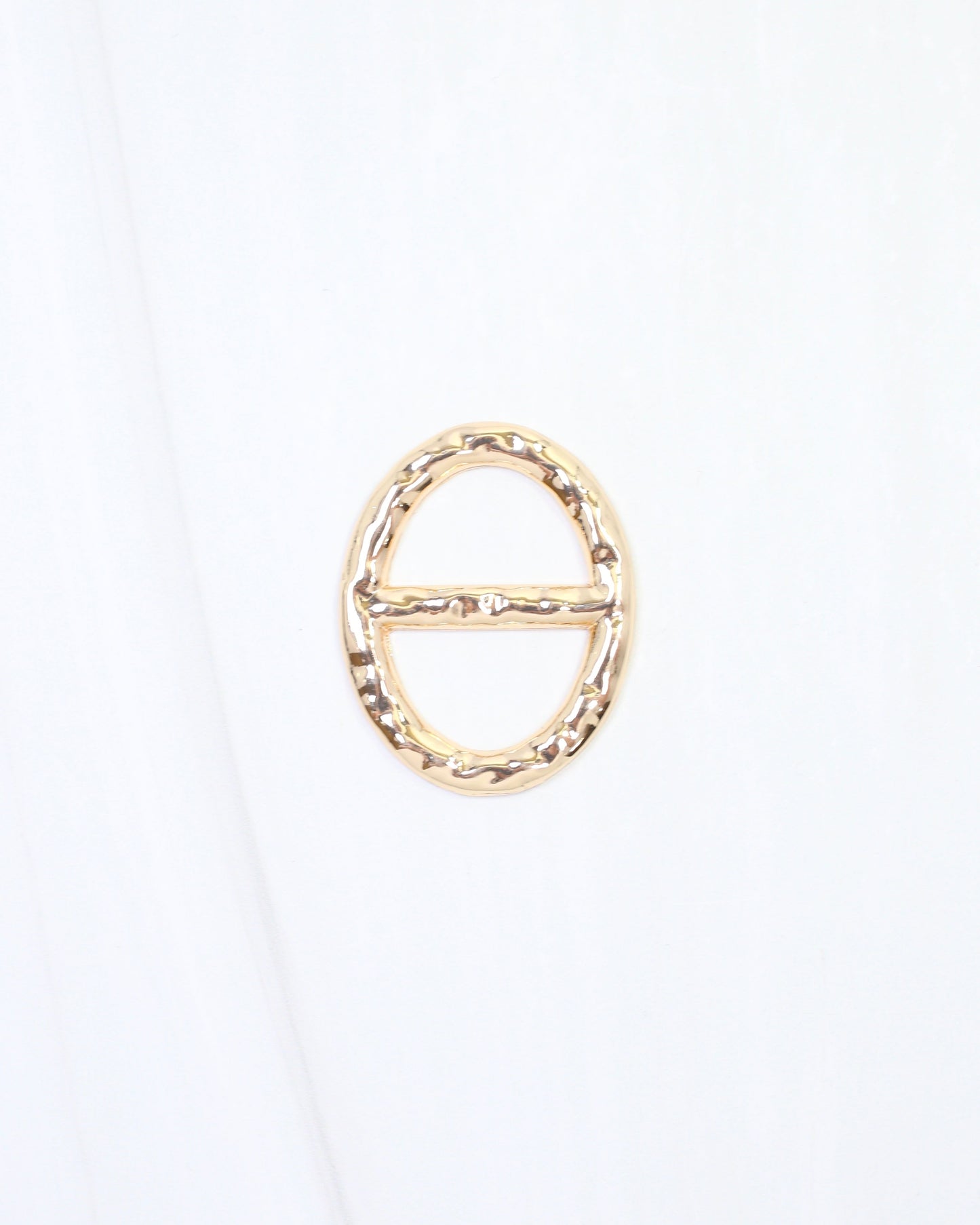 Ripley Oval Textured with Bar Scarf Slide Gold