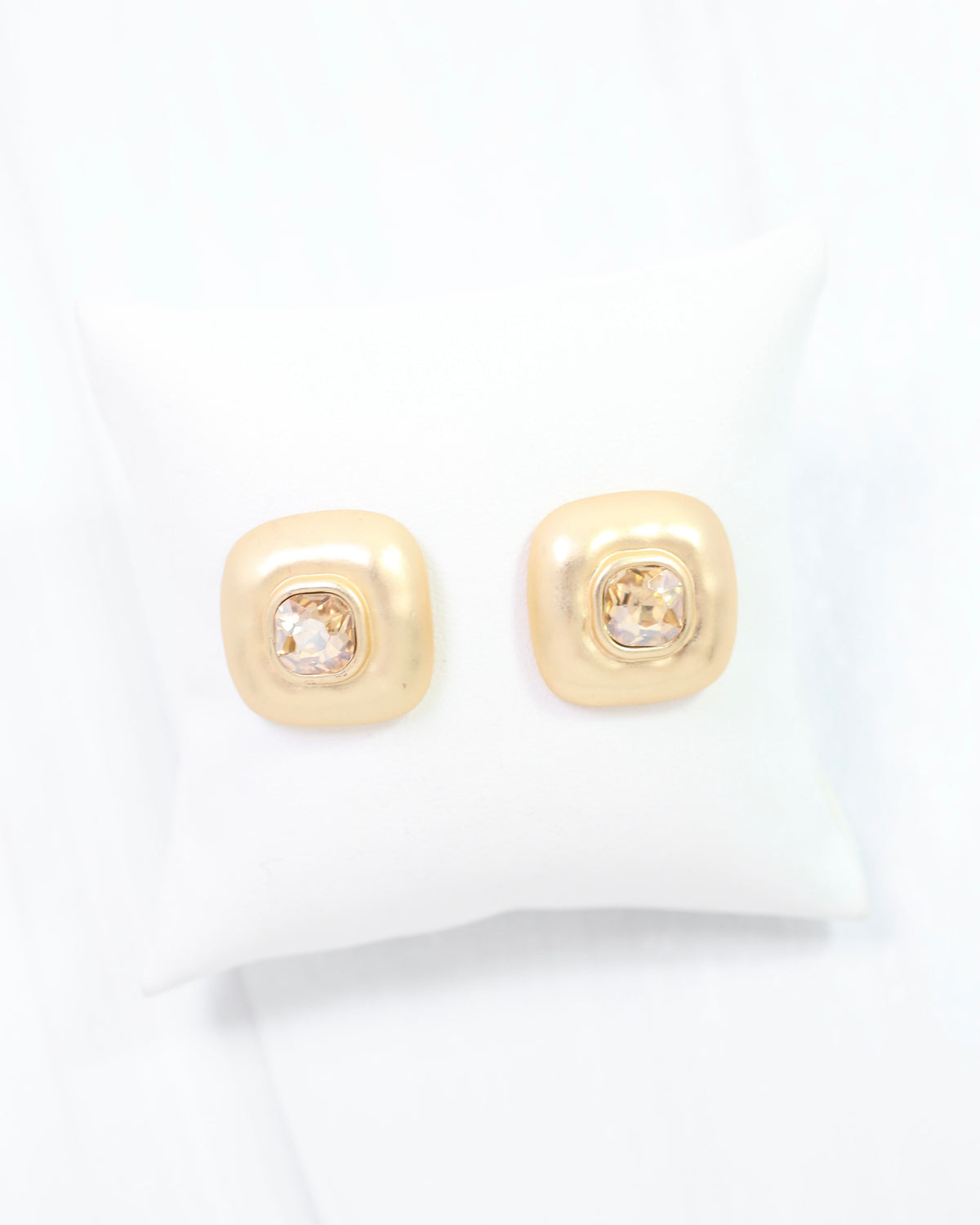 Monica Square Stud Earring Champagne