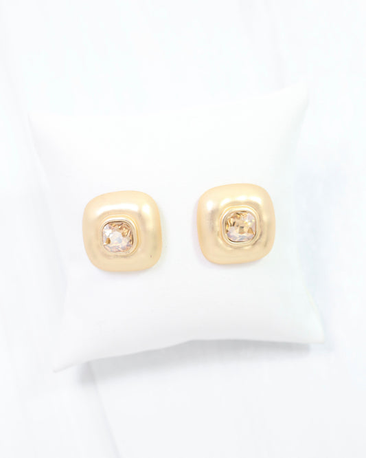 Monica Square Stud Earring Champagne