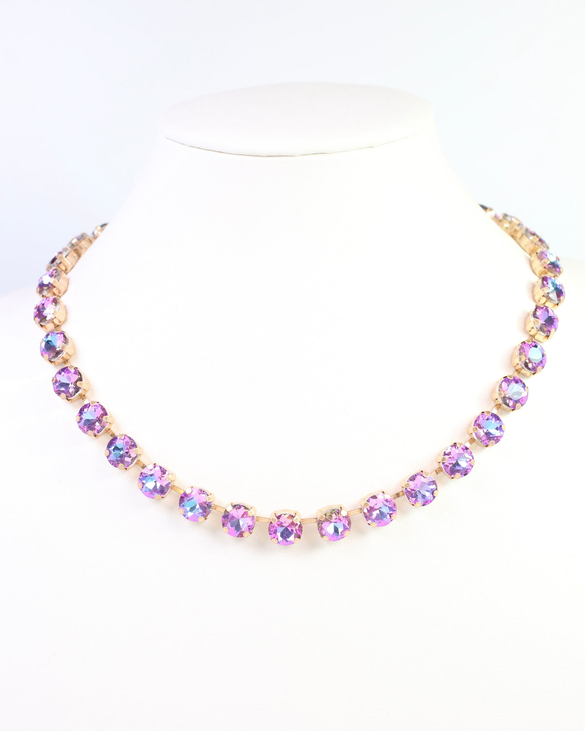 Andi Rhinestone Necklace Purple AB