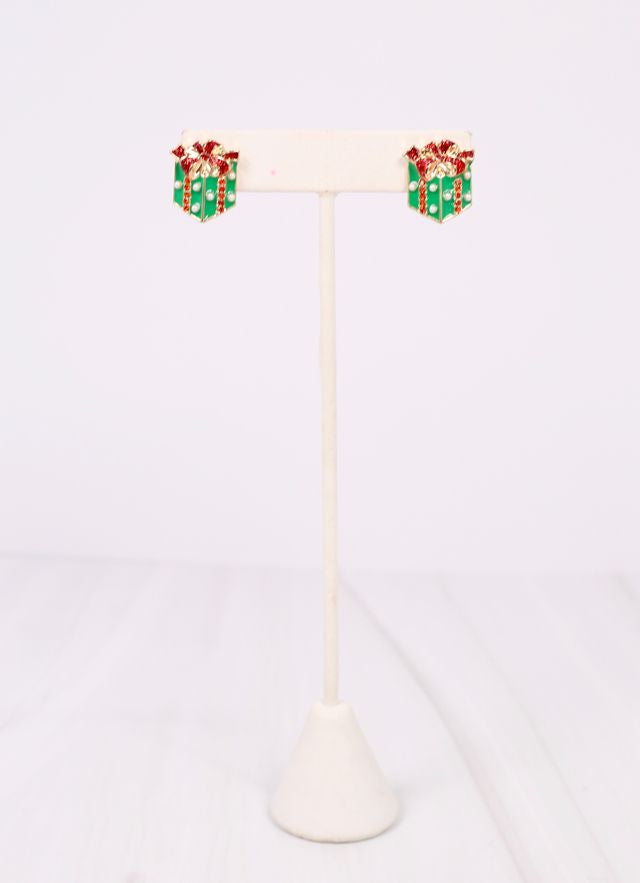 Pretty Present Stud Earring GREEN