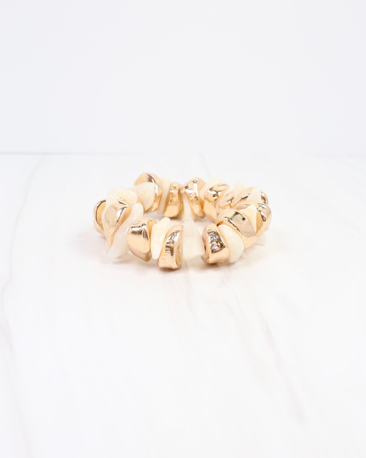 Aelia Beaded Stretch Bracelet Ivory