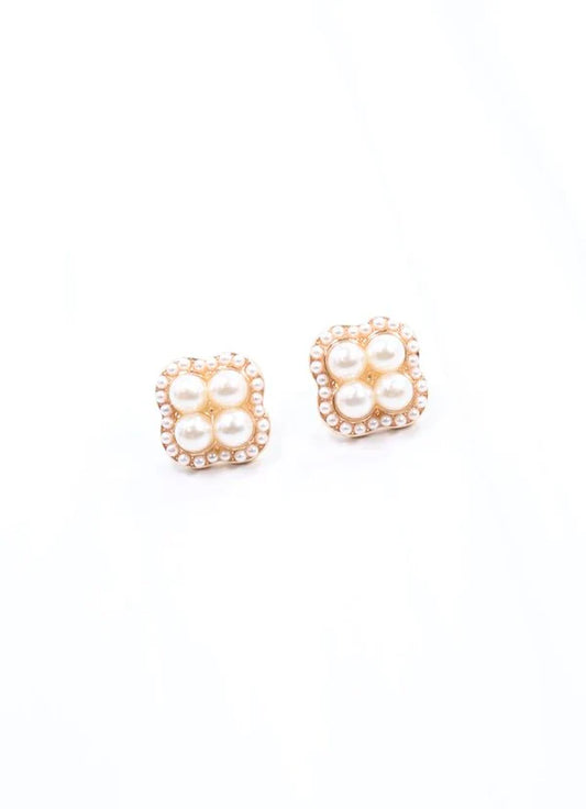 Kyla Pearl Stud Earring Cream