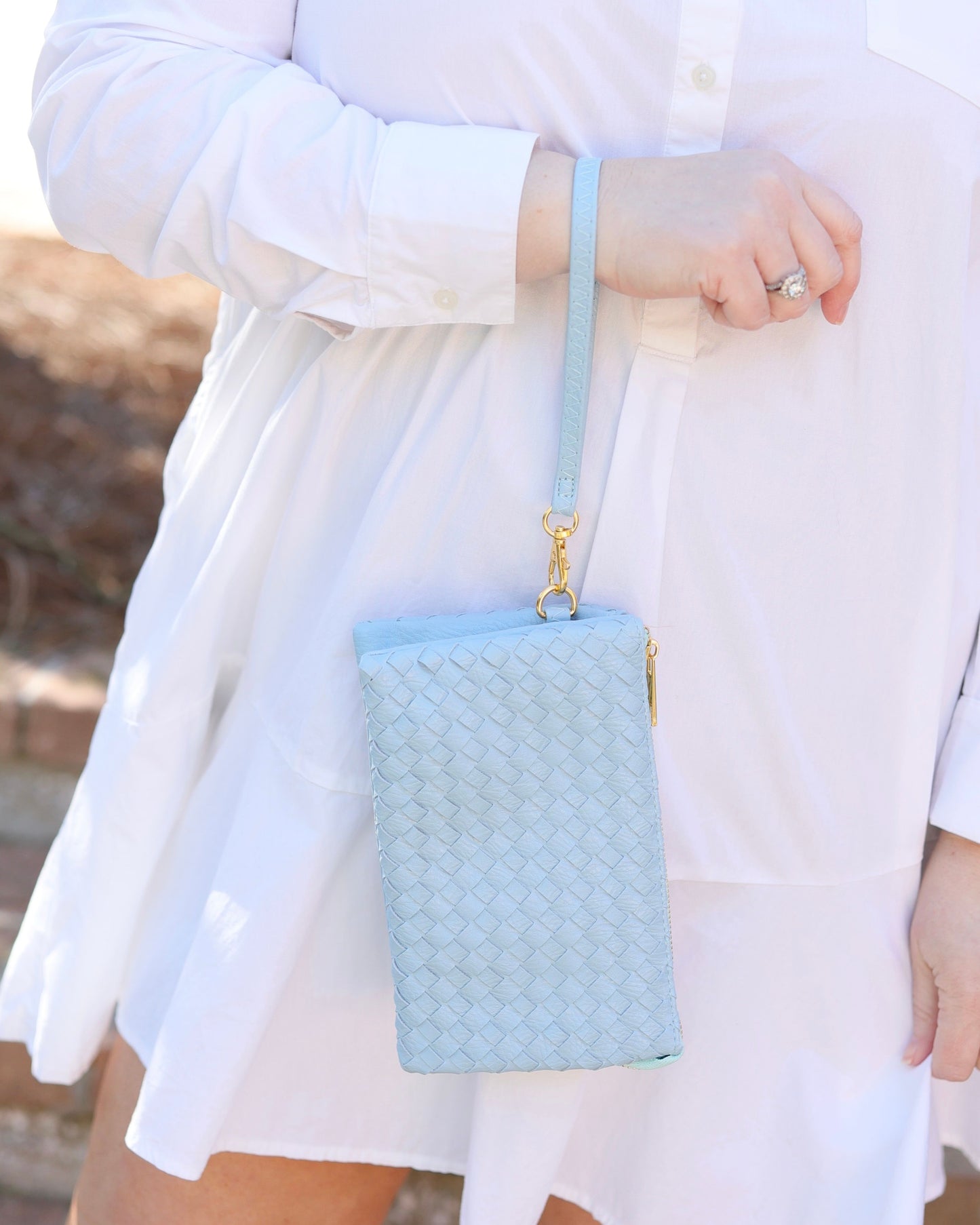 Liz Crossbody Bag Woven Blue