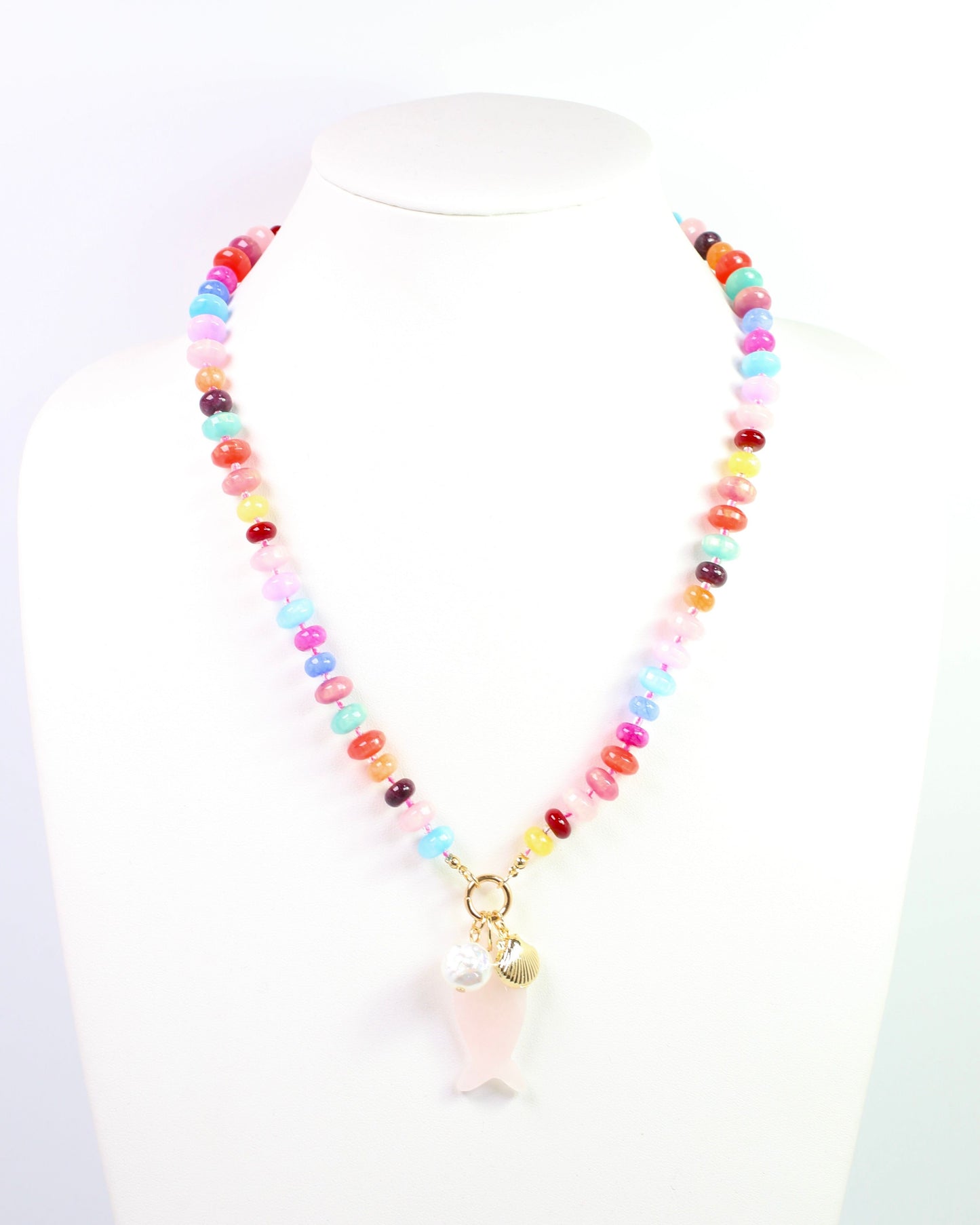 Gill Beaded Fish Necklace Multi