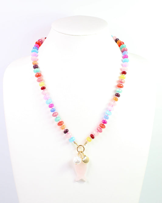 Gill Beaded Fish Necklace Multi