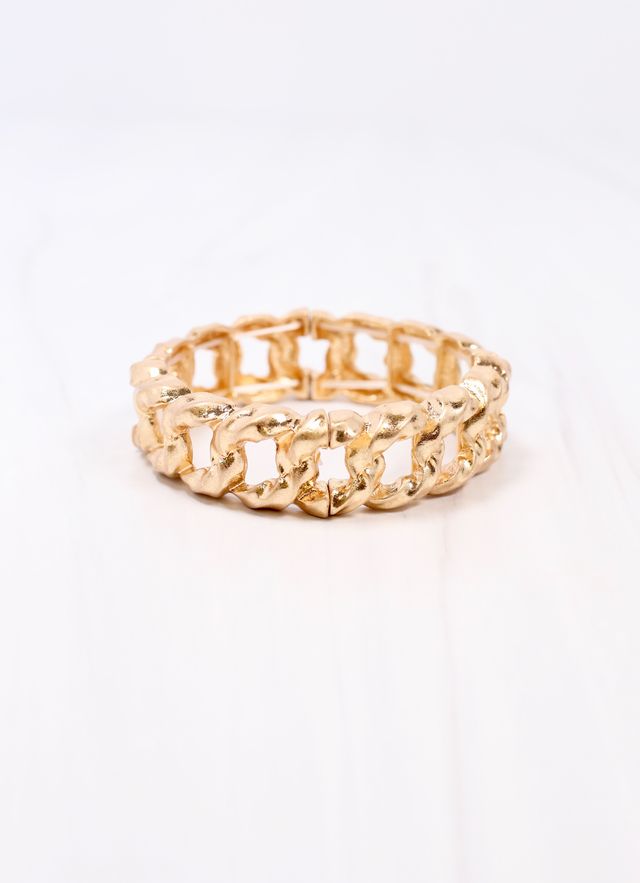 Poesy Link Metal Bracelet Gold