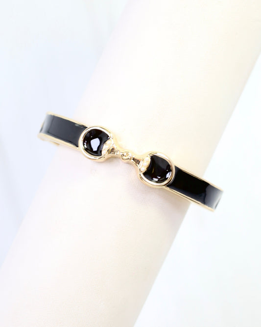 Kaylen Horsebit Hinged Bracelet Black