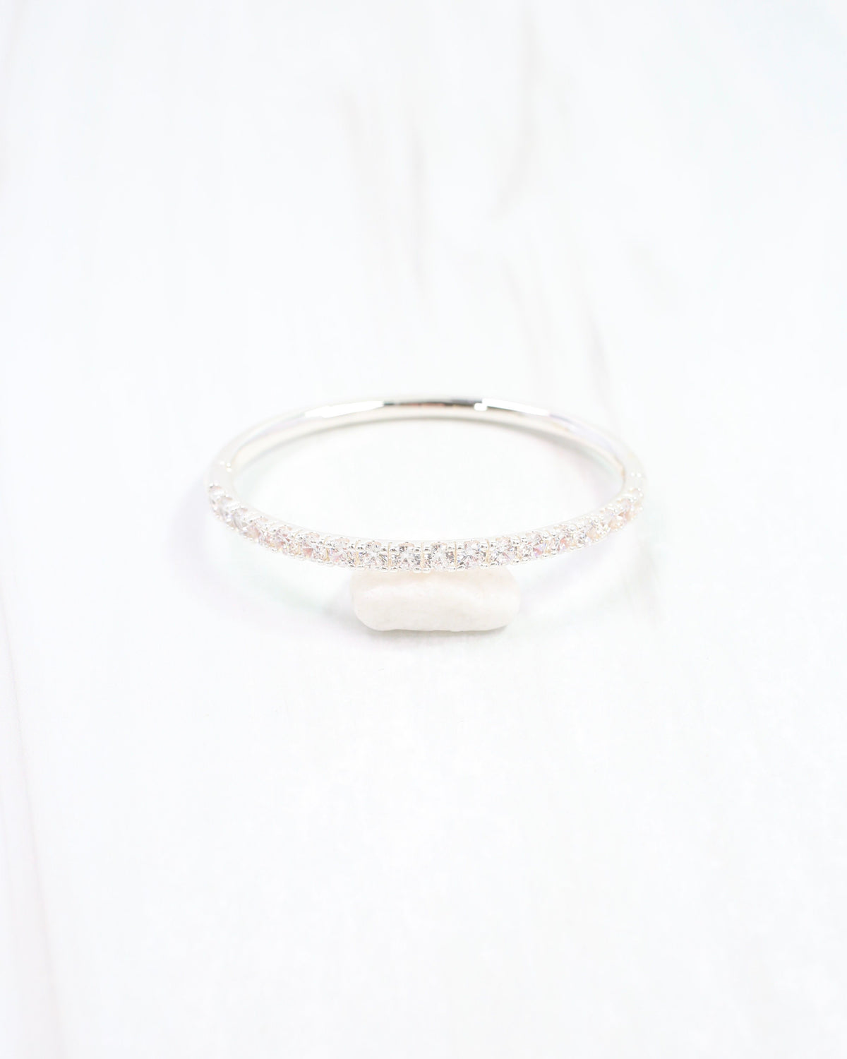Jordie CZ Bangle Bracelet WR Silver