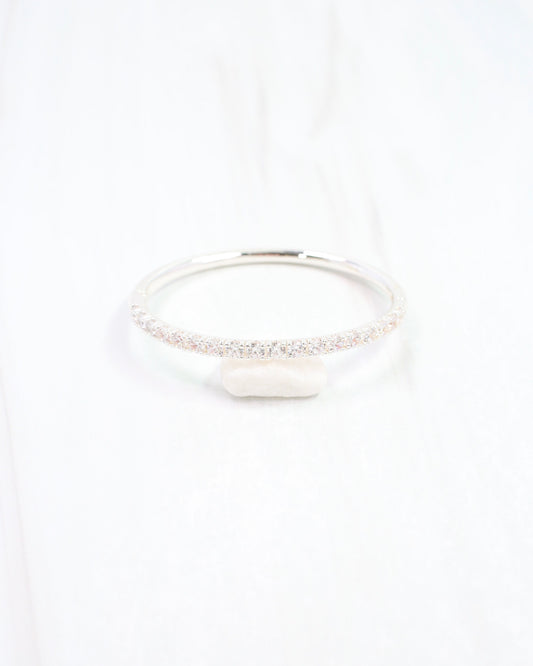 Jordie CZ Bangle Bracelet WR Silver