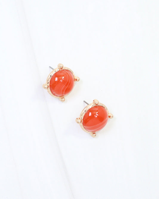 Florissant Round Post Earring Orange