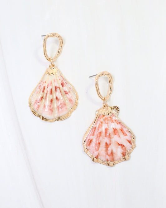 Palmyra Shell Dangle Earring Gold