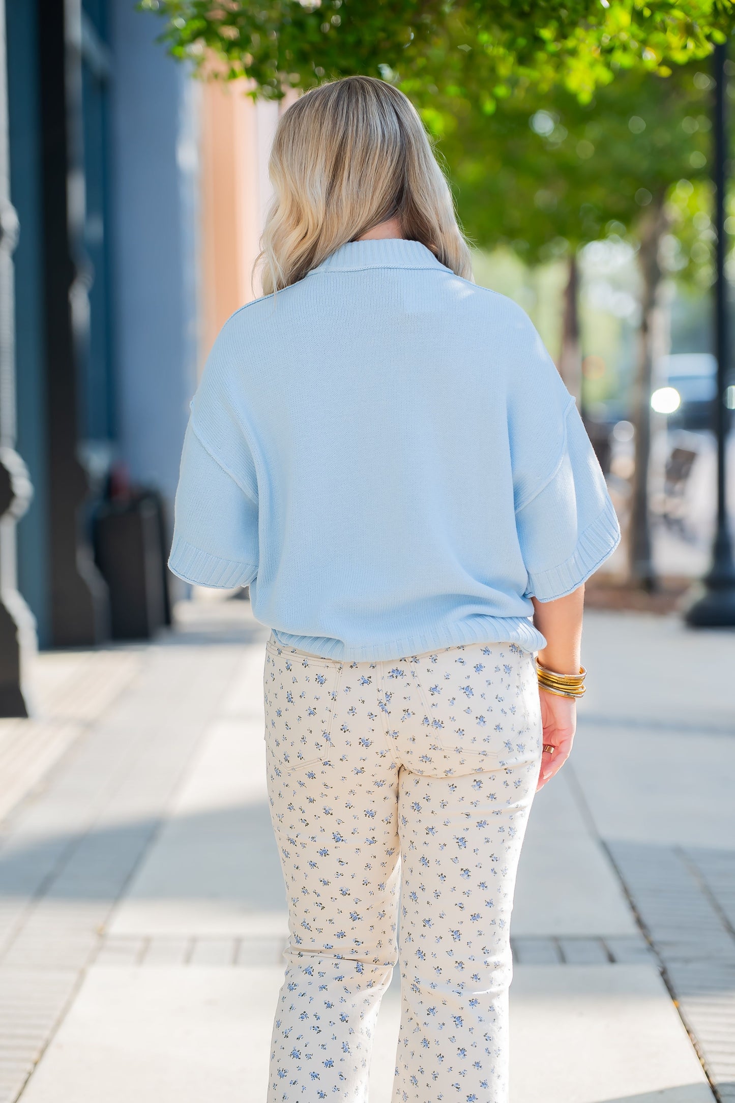High Rise Crop Flare-Flower Print