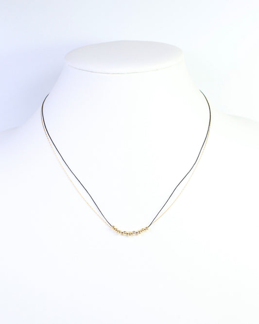 Odette Mini Cord Necklace Black