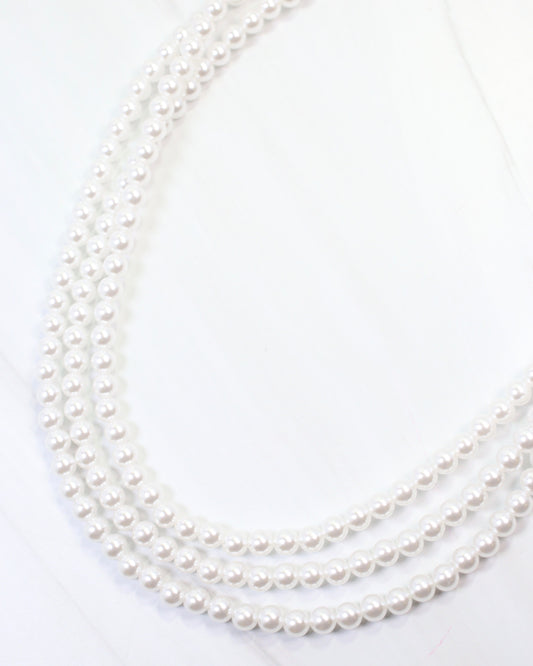 Hattiesburg Multi Strand Pearl Necklace Cream