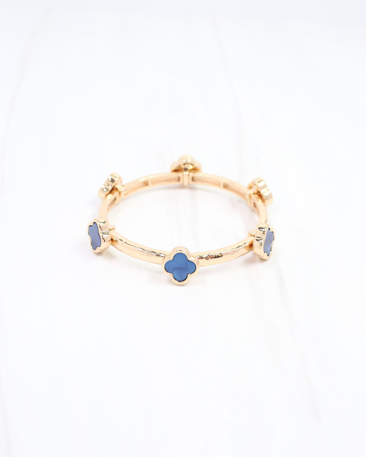 Reuben Clover Stretch Bracelet Blue