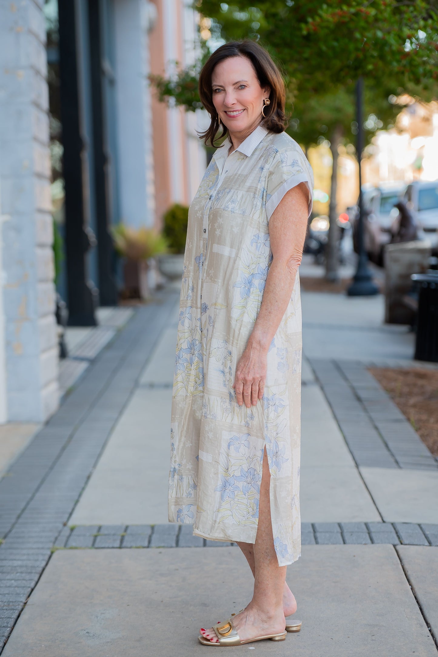 Dallas Collared Floral Midi Dress