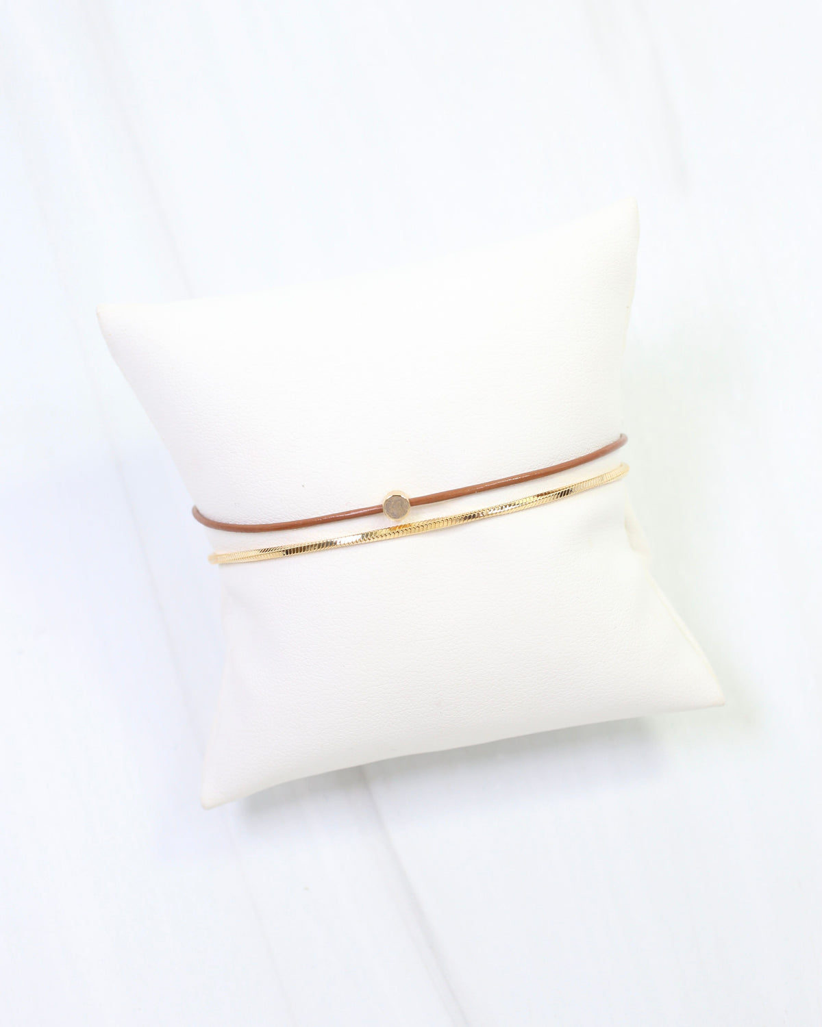 Paula Cord and Chain Bracelet Brown