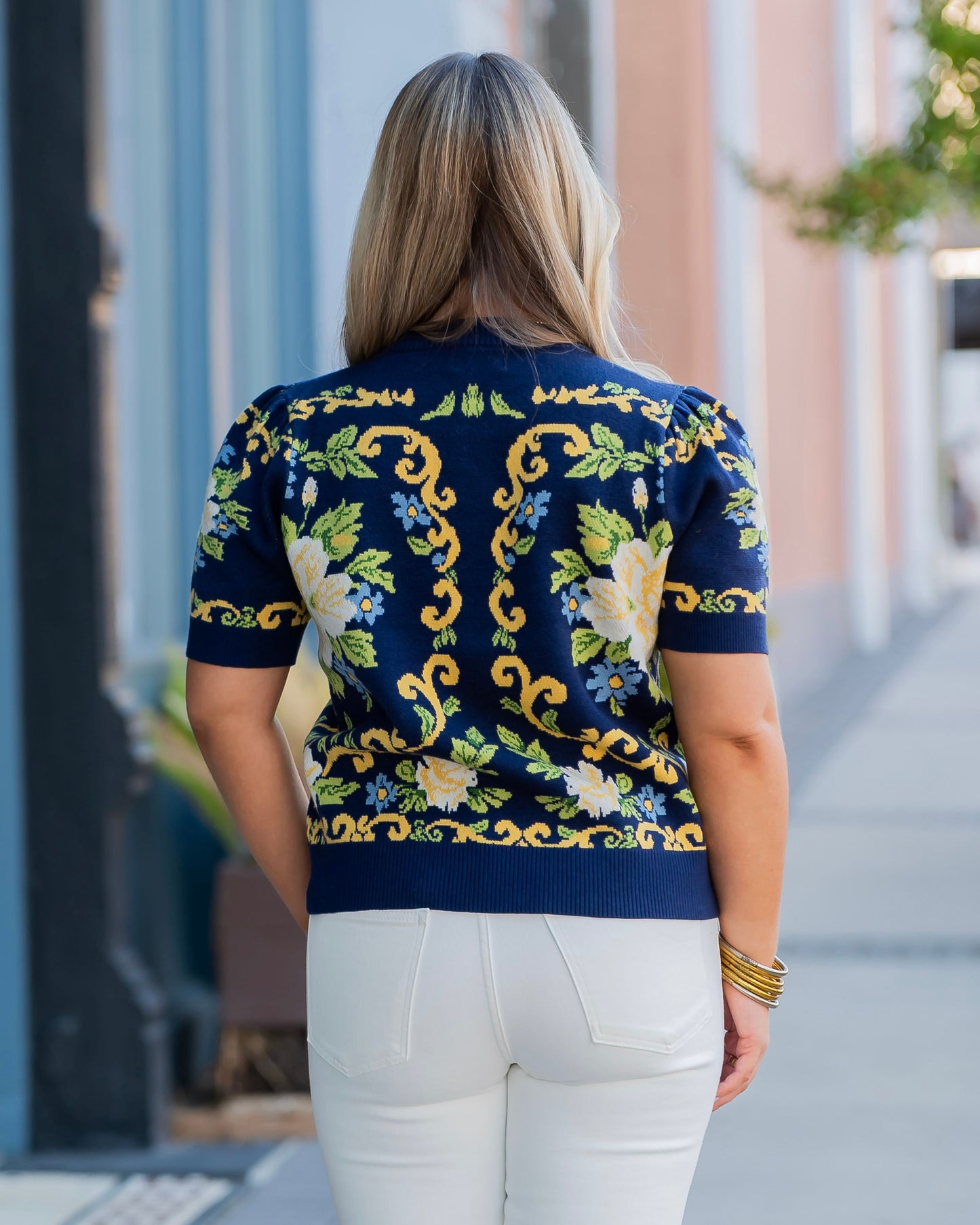 Piper Floral Short Sleeve Sweater