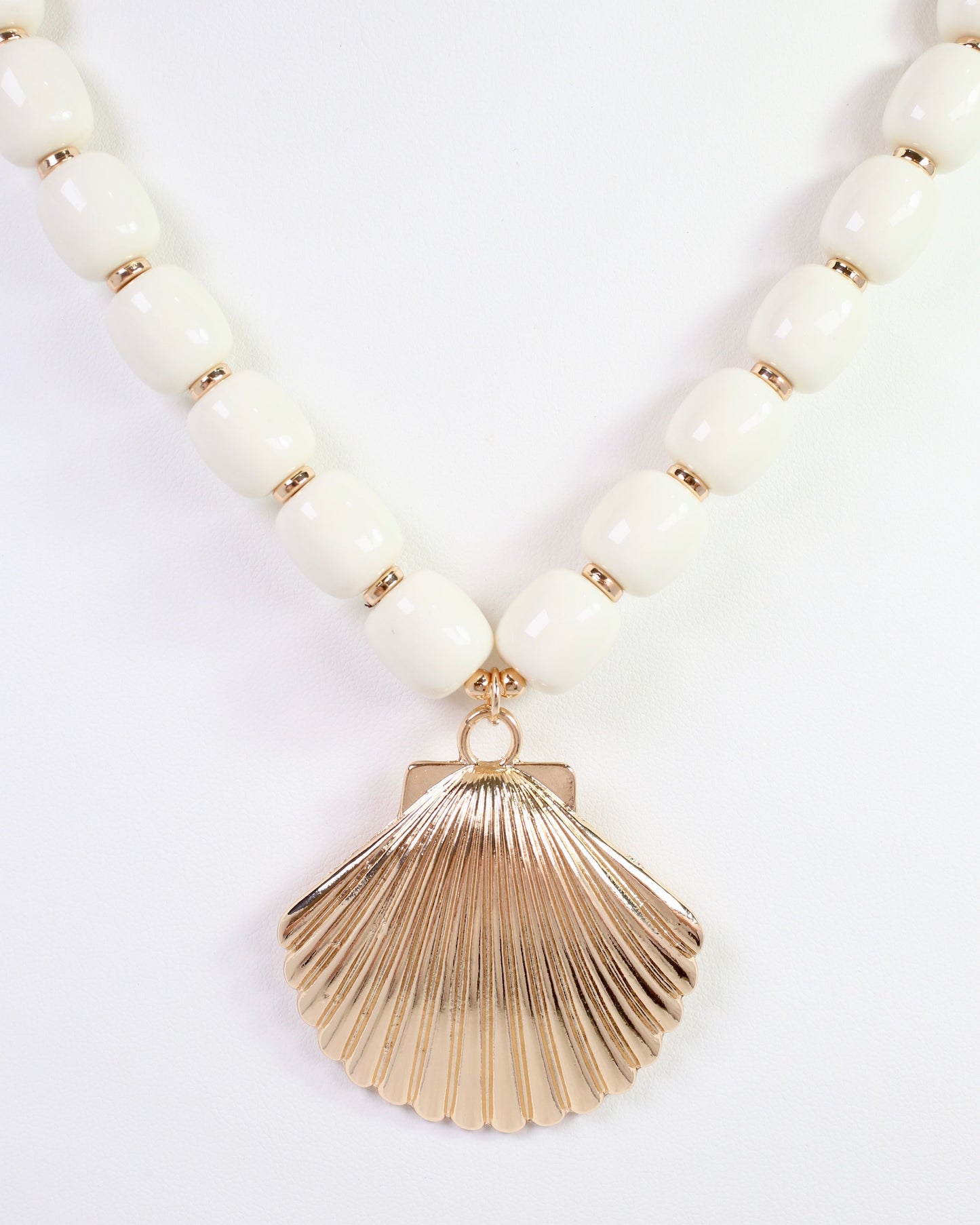 Muriel Beaded Shell Necklace Ivory