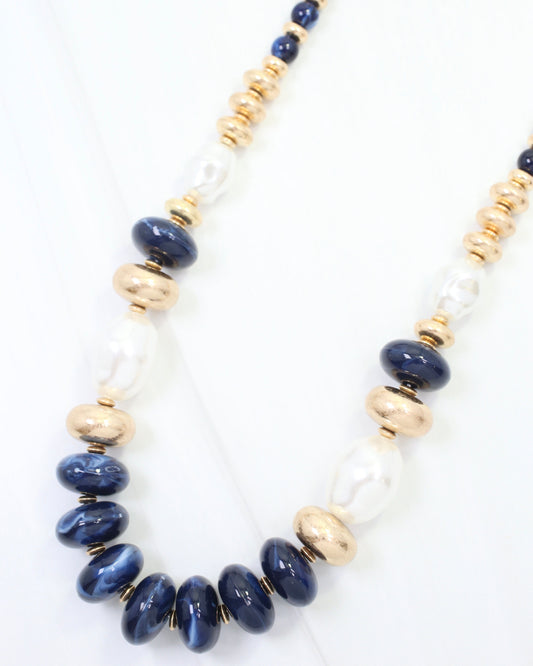 Abenger Beaded Necklace Navy