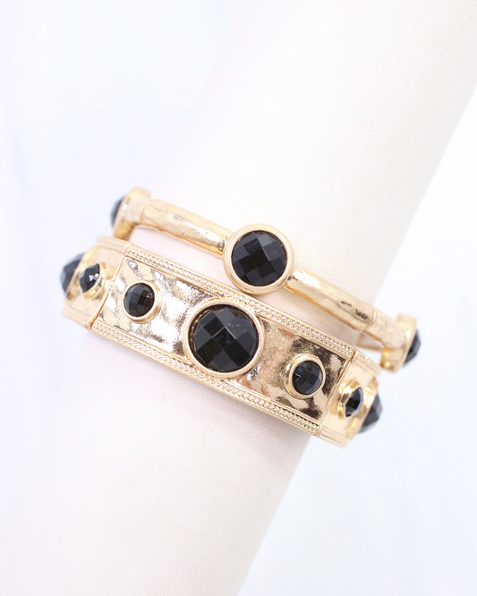 Nadine Stretch Bracelet Set Black