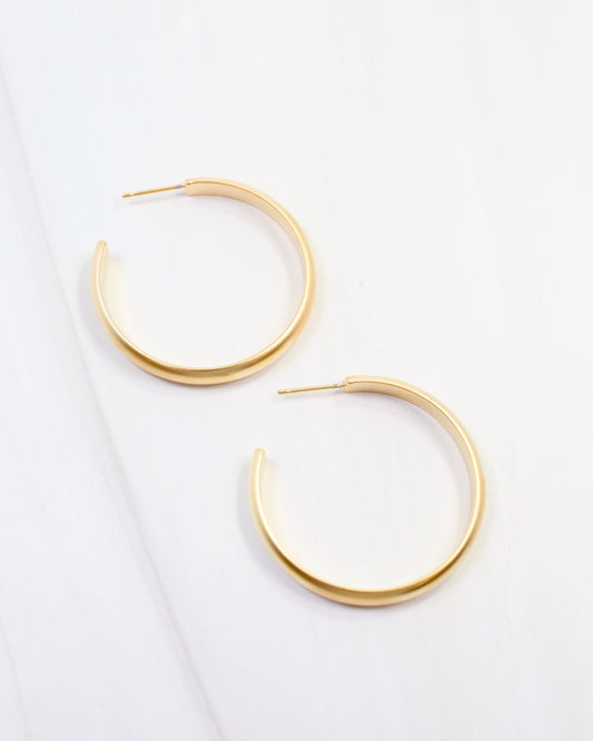 Edison Hoop Earring WR Matte Gold