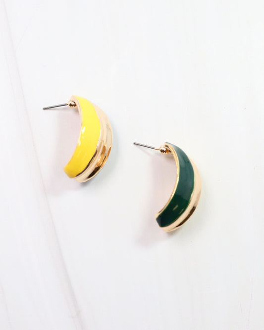 Penney Hoop Earring Green Gold