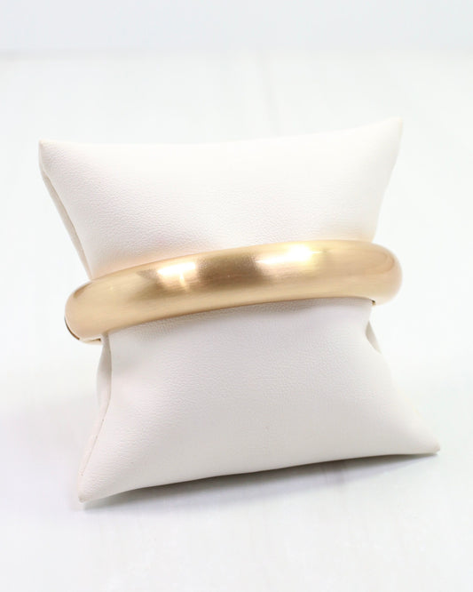 Harlow Hinged Bangle Bracelet Worn Gold