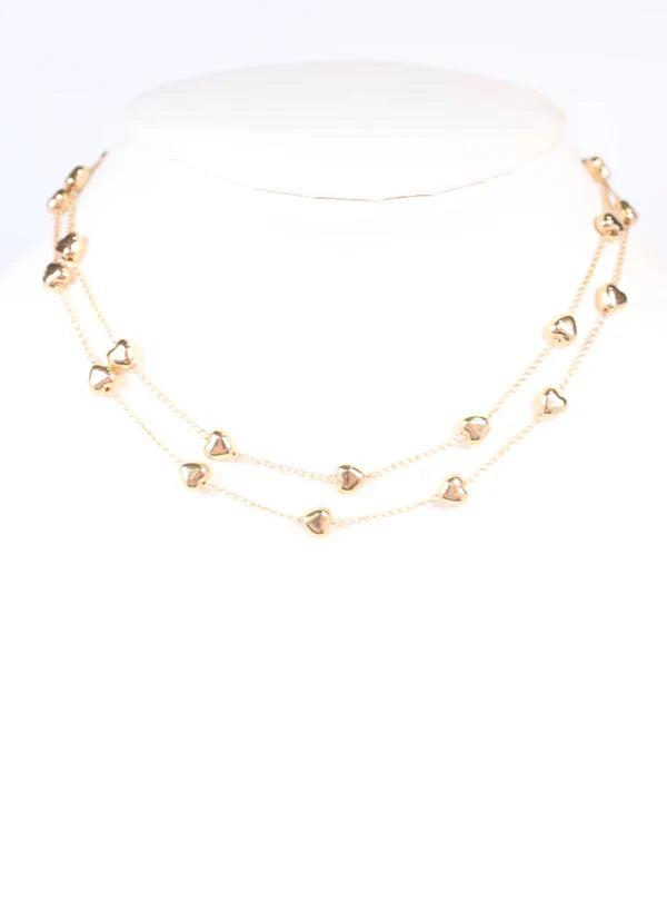 Nester Layered Heart Necklace GOLD