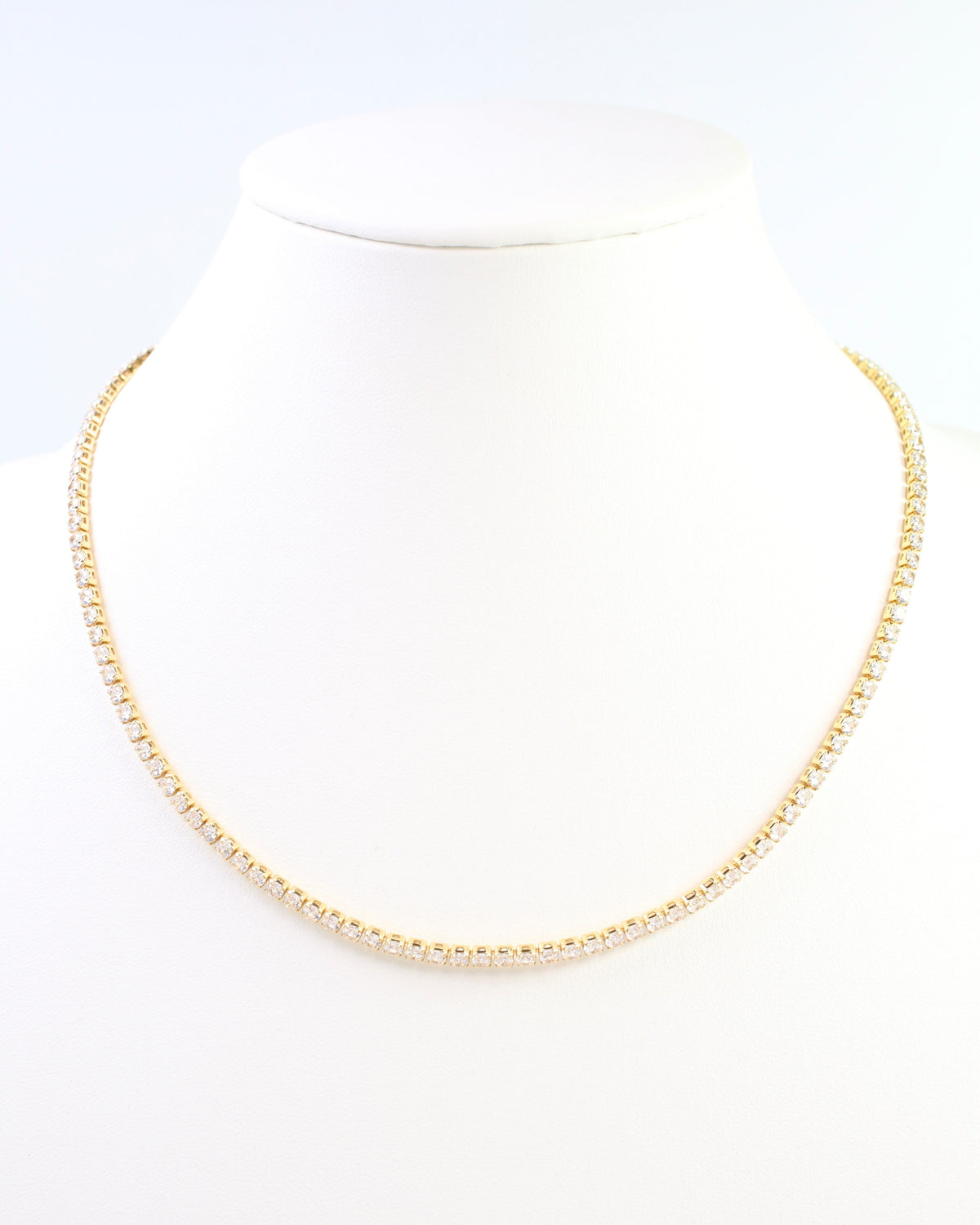 Luna Medium CZ Tennis Necklace WR Gold