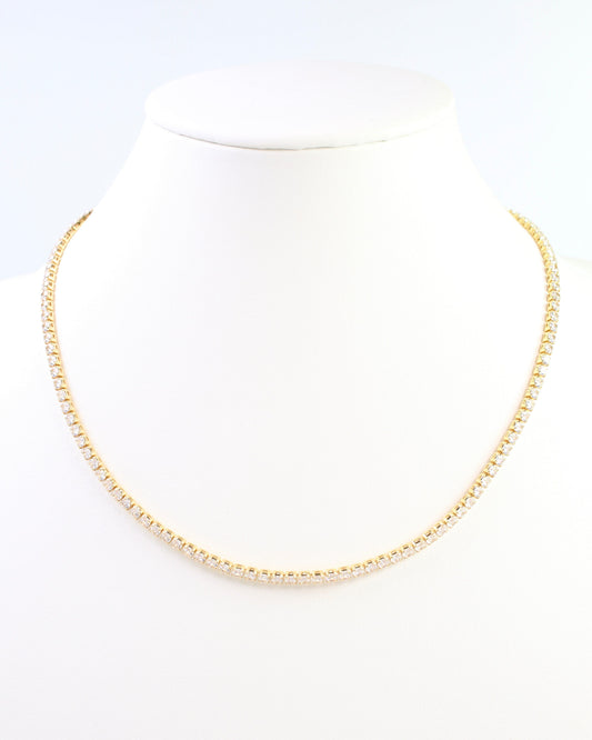 Luna Medium CZ Tennis Necklace WR Gold