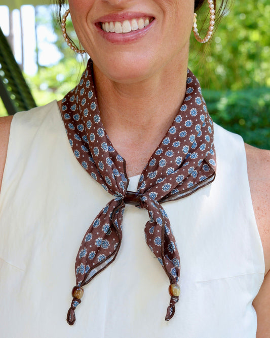 Abinger Adjustable Scarf Brown Floral